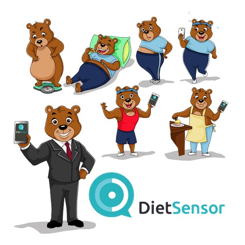 Bear Character Design for Diet Sensor