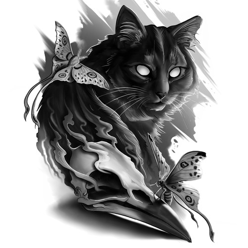 Cat tattoo design