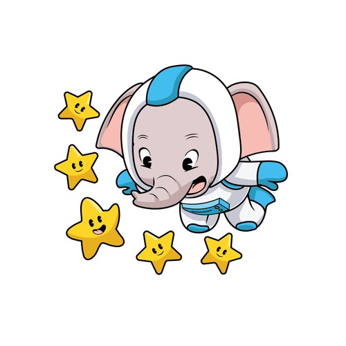 Astronaut Elephant Mascot