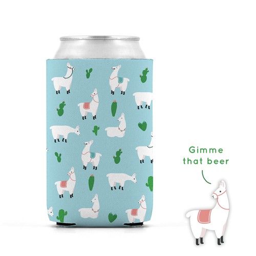 Llama pattern for beer cooler