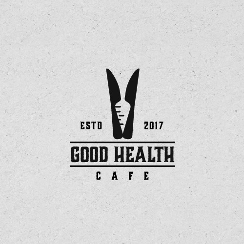 Negative space logo concept for Good Healthy Food.