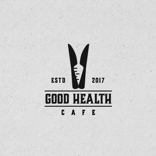 Negative space logo concept for Good Healthy Food.