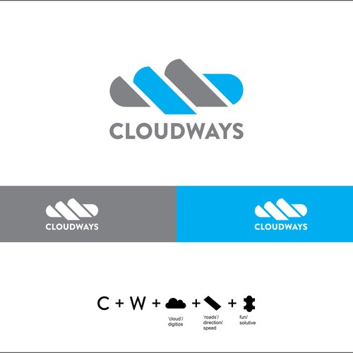 logo concept for a cloud hosting company.