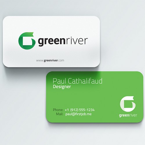 logo and business card for green river trading company