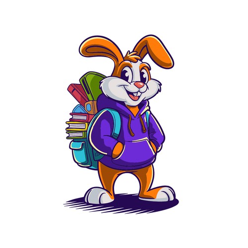Fast Brain Rabbit Mascot