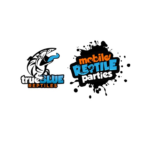 Re-invent a lizard logo for True Blue Reptiles Mobile Reptile Parties
