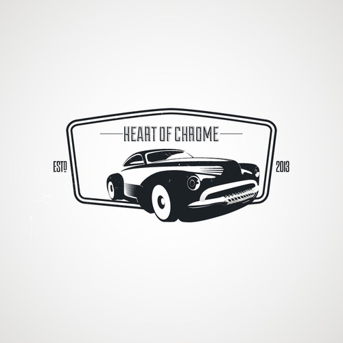 vintage logo for heart of chrome