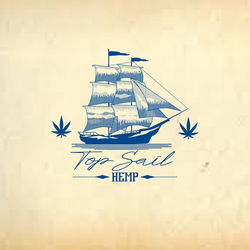 TopSail Hemp Logo Design - Nautical Theme