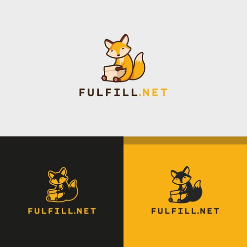 Cute and gentle fox logo