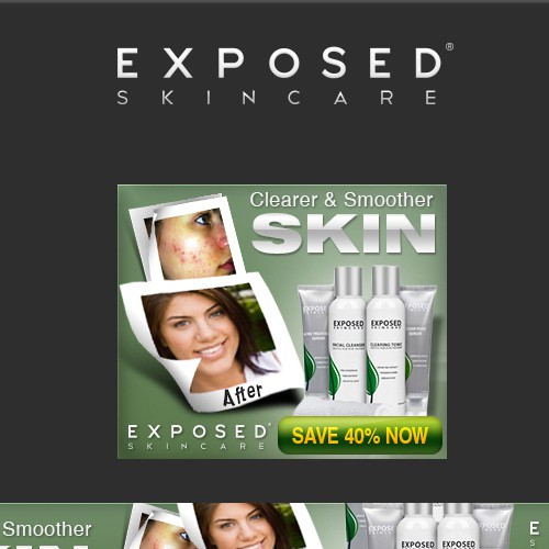 Banner ads for skincare products