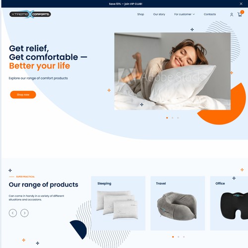 Web page design for e-commerce