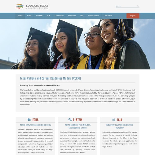Clean, simple School website design