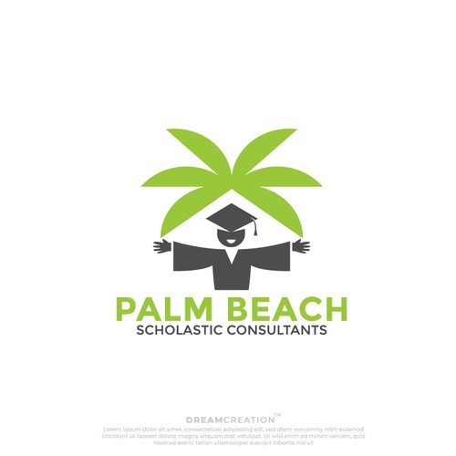 Palm tree + Educational logo concept 
