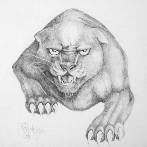 Create a winning art or illustration for panther tattoo
