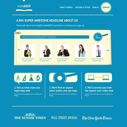 New study help website, InstaEDU, needs redesign