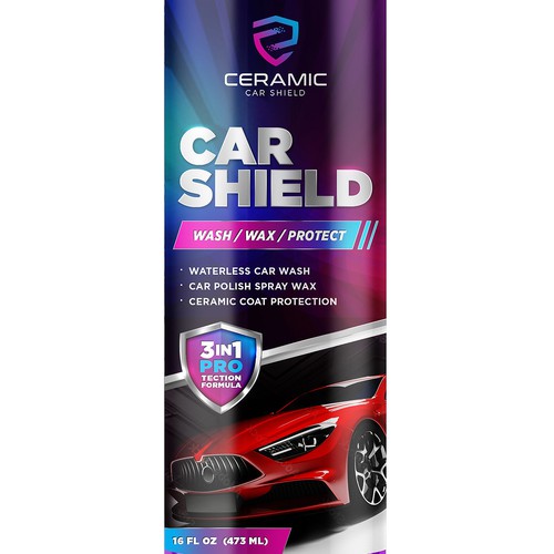 Ceramic Car Shield Product Label Design