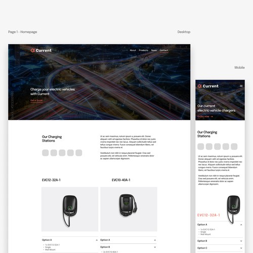 Web Design for an Electric Car Charger