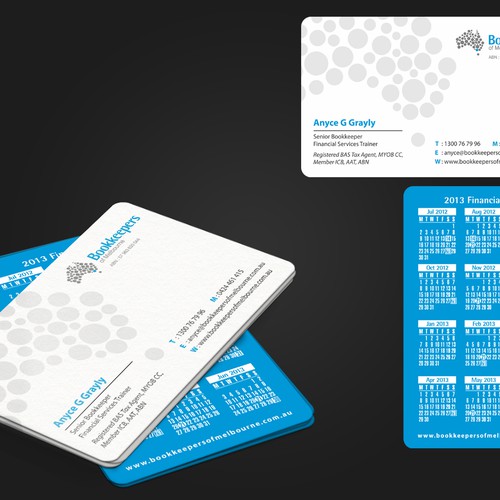 logo and business card for Bookkeepers of Melbourne