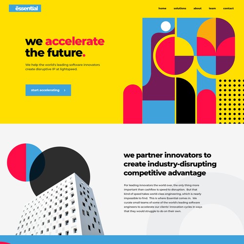 Bold home page design for IT consulting firm