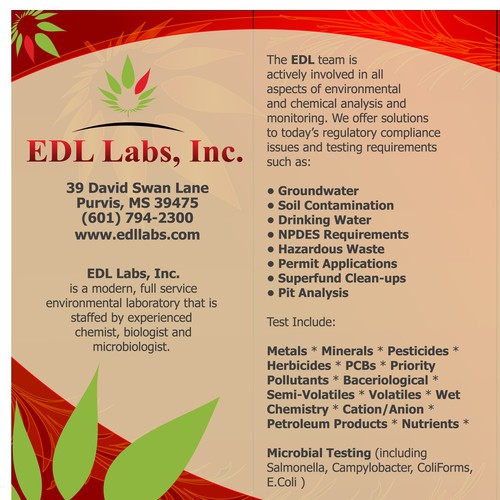 Banner ad for EDL Labs, Inc.