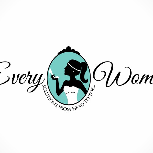 A logo for a woman's beauty and fashion solutions brand. Strike a pose!