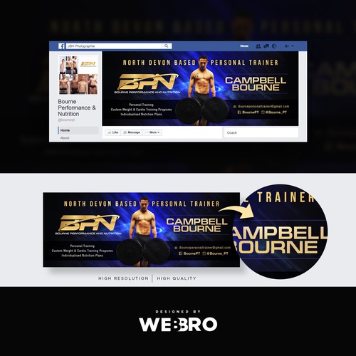 facebook banner for a Personal Trainer and muay thai coach