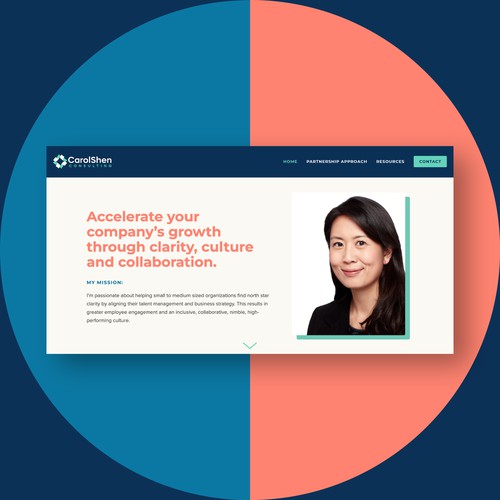Landing page for Carol Shen Consulting
