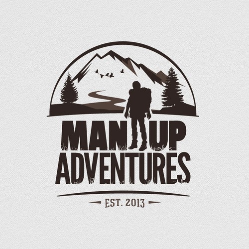 Craft a Wild, Rugged, Adventurous logo for Man Up Adventures