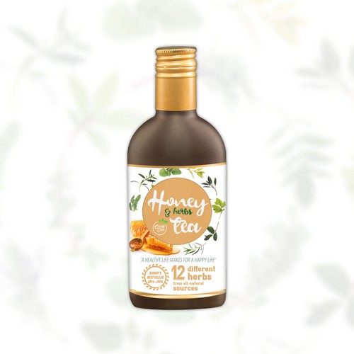 Label for honey and herbs tea