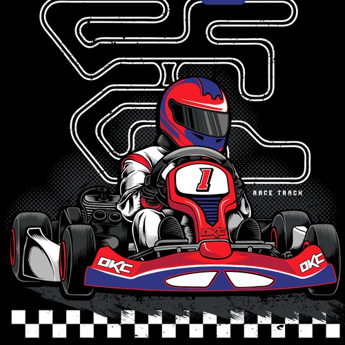 Karting racing for tshirt