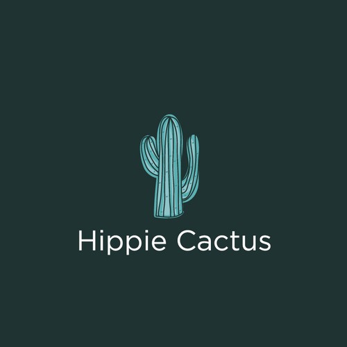 fun logo for hippie cactus