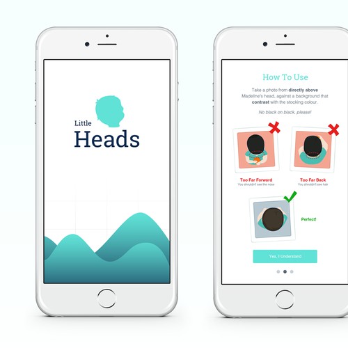 Design for baby app that helps parents measure and track their child's head shape