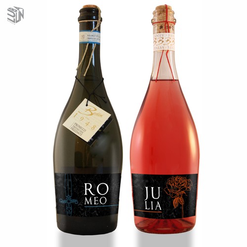 Labels - Romeo and Julia for sparkling wine