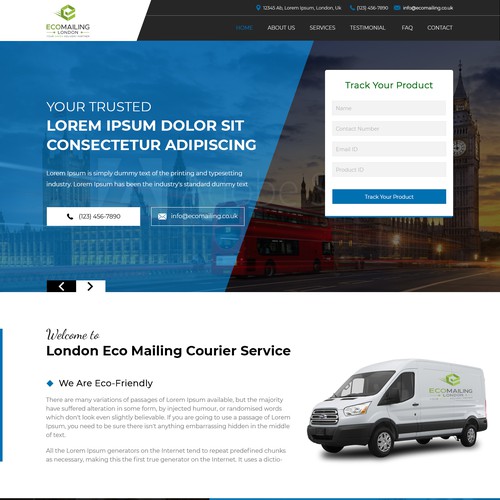 Courier Service Website - a classy modern look