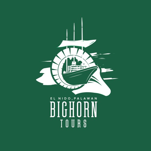 Big horn logo for a El Nido boat tour company.