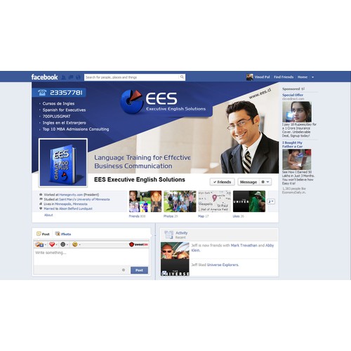 Attractive Facebook design for executive training firm