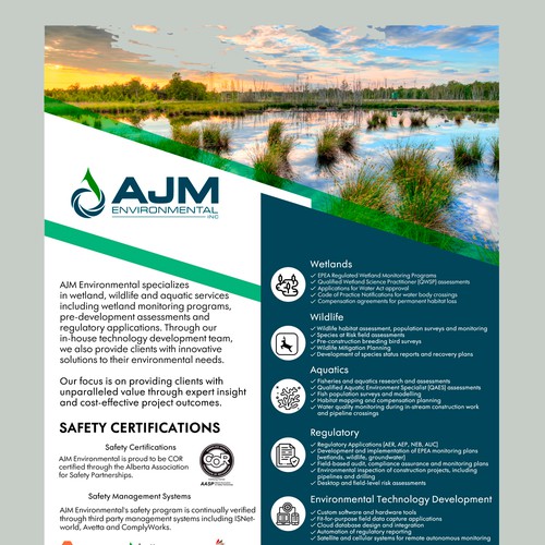 Flyer for marketing our innovative environmental company