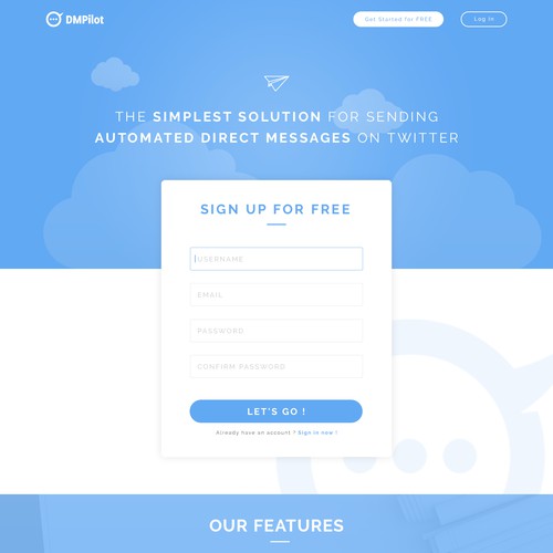 DMPilot landing page