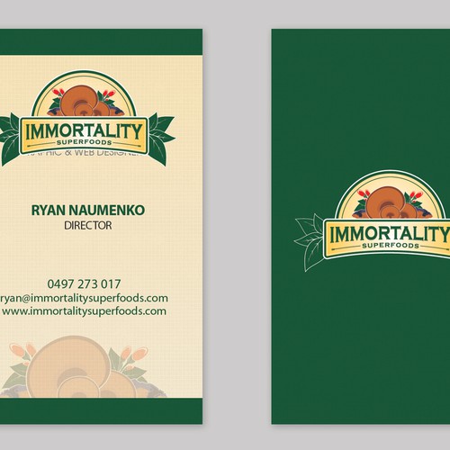 Design a Business Card for International Superfoods Supplier