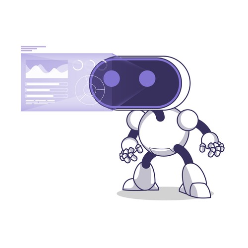 Robot mascot for N2 visualizing data analytics