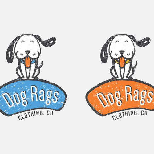 Create a happy, casual, scrappy, cool yet simple dog; with and without a baseball cap.  