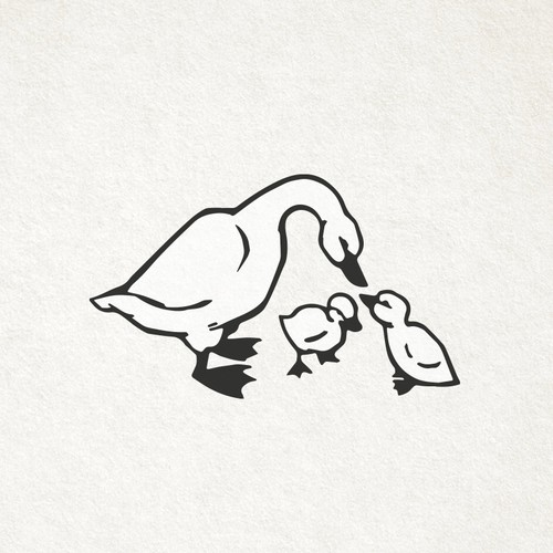 Duck & Ducklings Tattoo