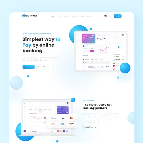 e-Payment Website Landing page UI