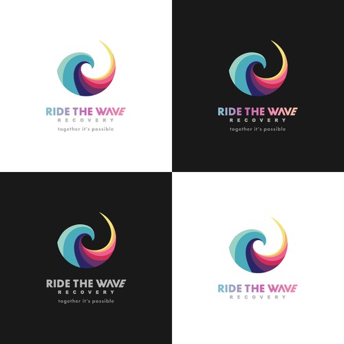 Bold and Simple Logo for RIDE THE WAVE RECOVERY