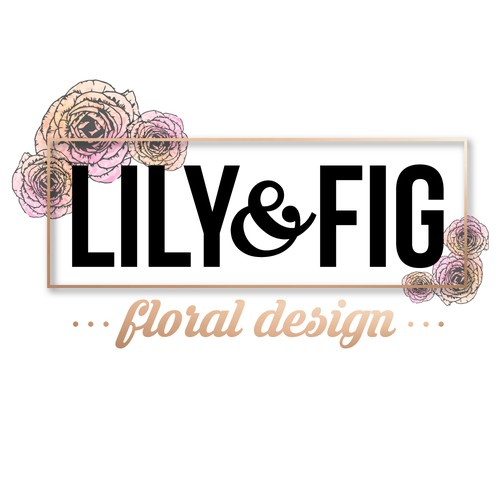 contemporary floral design logo