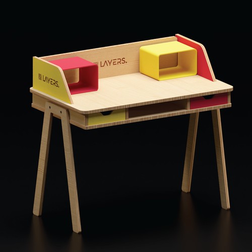 Design a 3D Birch Plywood Desk