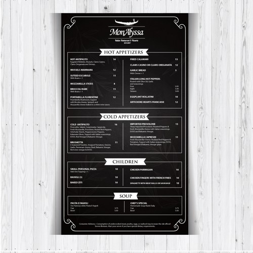 Mon Alyssa_Menu Card