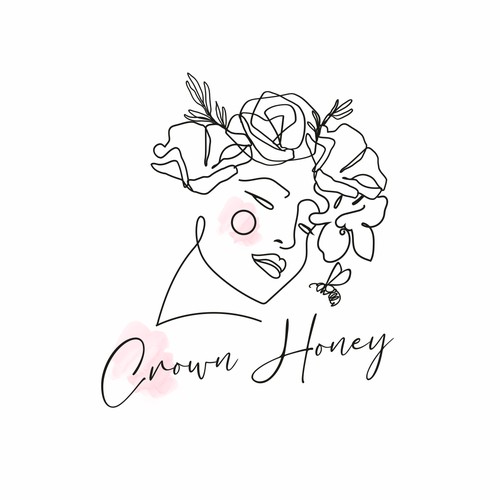Dainty logo of a flower crown that is fit for a queen bee 🐝 👑