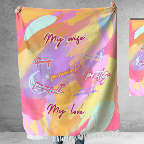 Diseño para manta "My wife, my love"