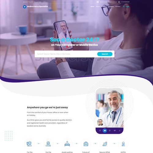 Web landing page